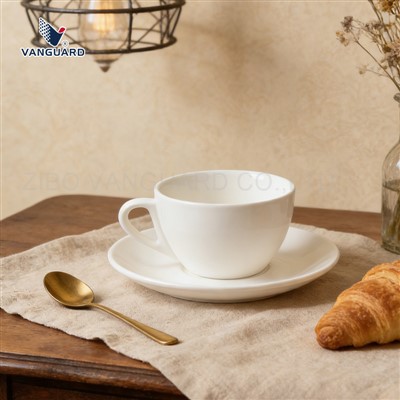 12oz Porzellantasse mit Untertasse