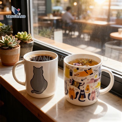 Kaffeetasse aus Keramik mit Katze