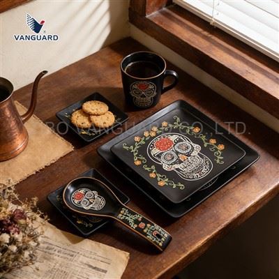 Halloween Square Keramic Platten